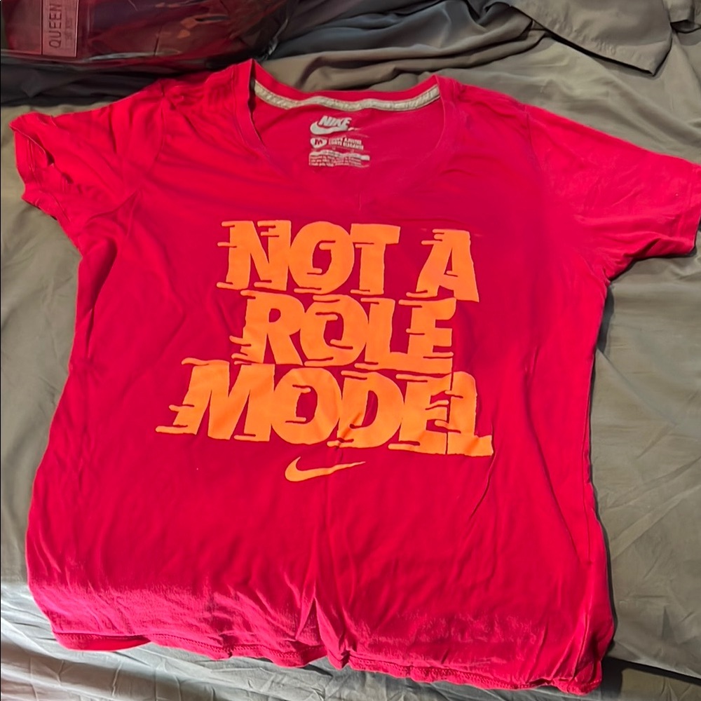 Nike Red T-Shirt with Orange Graphic